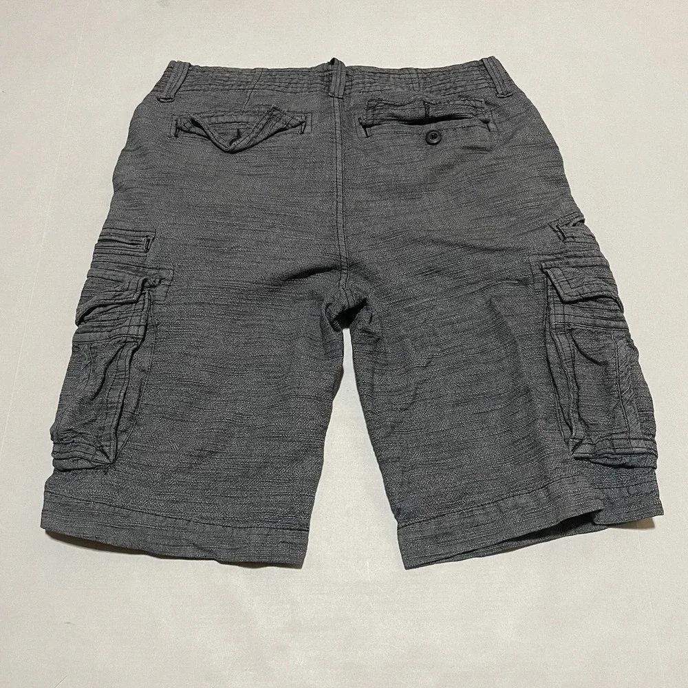 VINTAGE Hurley Cargo Shorts Size 32‎ X 11 Mens  Gray Baggy Skater Y2K 90's